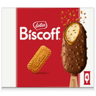 LOTUS Biscoff Ice Cream Sticks Speculoos Milk Chocolate 4 x 90 ml