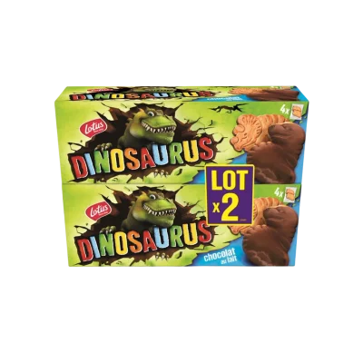 LOTUS Dinosaurus Milk Chocolate Biscuits 2 x 225 g