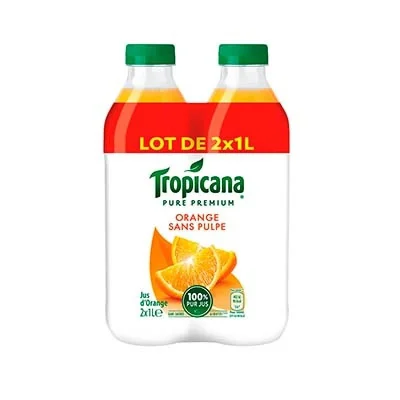TROPICANA Orange Juice No Pulp 2 x 1 L