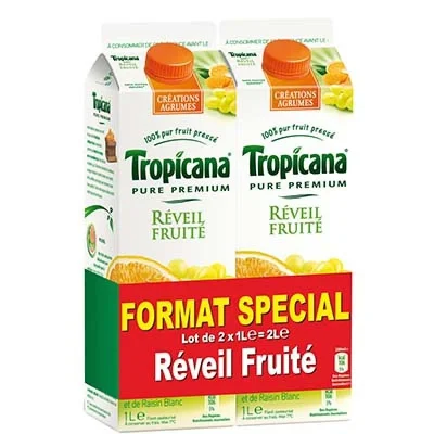 TROPICANA Réveil Fruit Fruit Juice 2x1L