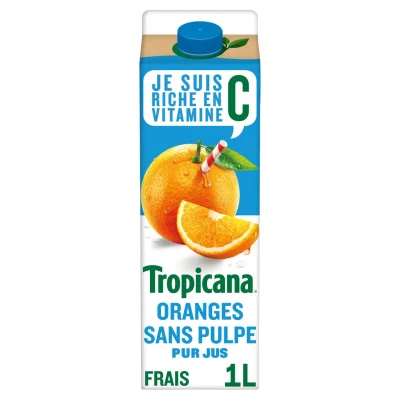 TROPICANA Orange Juice No Pulp No Added Sugar 1 L