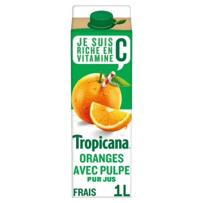 TROPICANA Orange Juice with Pulp No Added Sugar 1 L