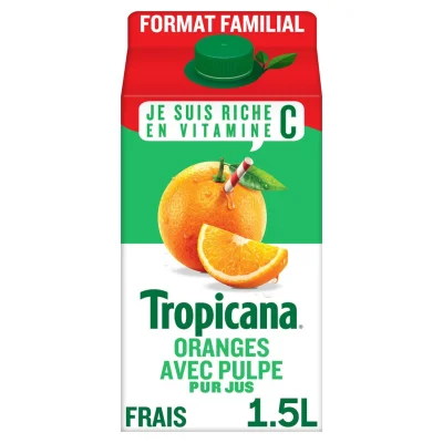 TROPICANA Orange juice with pulp no added sugar 1.5 L