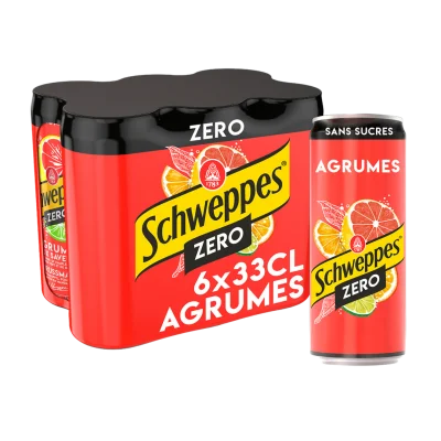SCHWEPPES Soda Zero Citrus flavor 6 x 33 cl