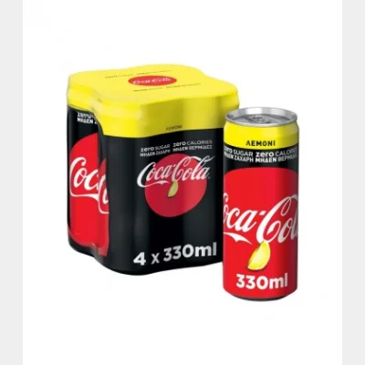 COCA COLA ZERO ΛΕΜΟΝΙ ΚΟΥΤΙ 330ml 4pack