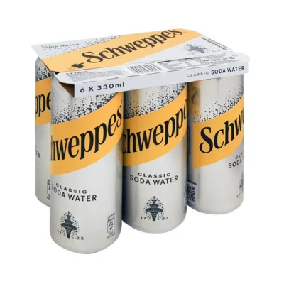 can SCHWEPPES soda water 6x330ml