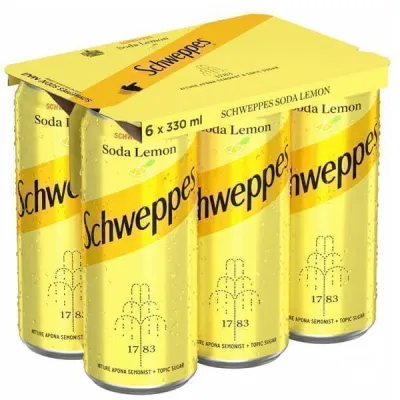 SCHWEPPES SODA LEMON 6x330ml ZERO SUGAR
