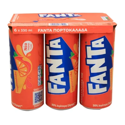 can FANTA orange 6x330ml (30% less sugar)