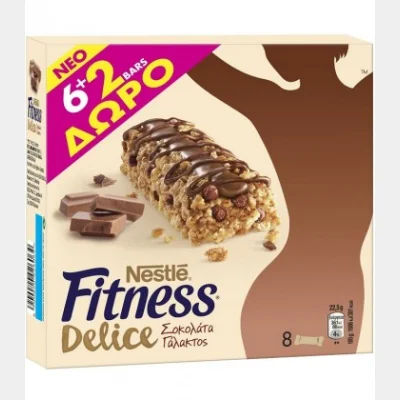 FITNESS BARS DELICE MILK SHOCK (6+2)X22.5gr