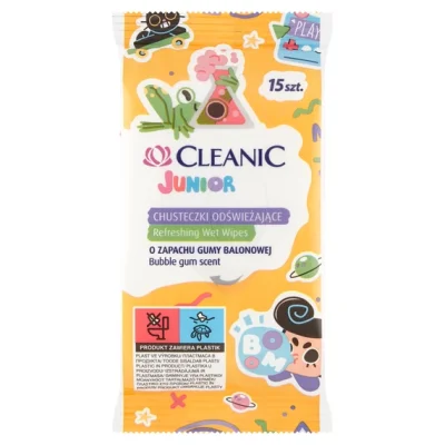 Cleanic Junior Refreshing Wet Wipes 15pcs