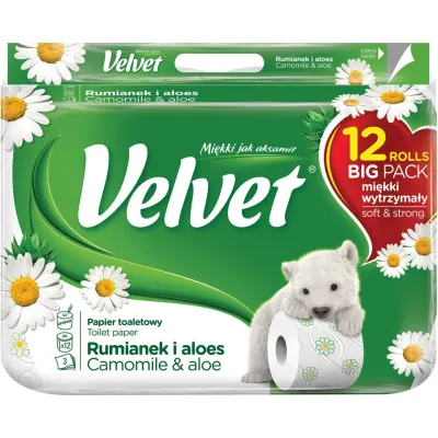 Velvet Toilet Paper A12 Chamomile 3 Layers 150 Leaves
