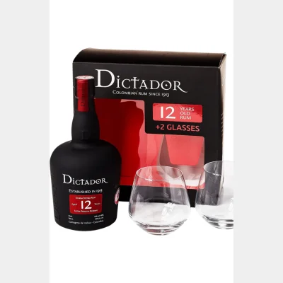 Dictador 12 YO + 2 Glasses Gift Pack 40% 70cl