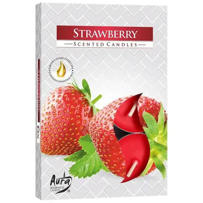 Strawberry Scented Tea Light Candles 6 pack