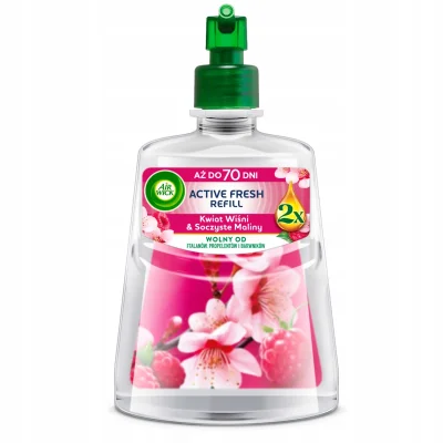 Air Wick Active Fresh Air Freshener Refill Cherry Blossom Juicy Raspberries 228ml