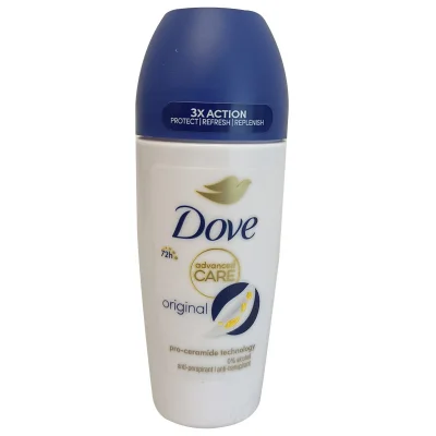 Dove roll-on deodorant 50 ml. Advanced care original.