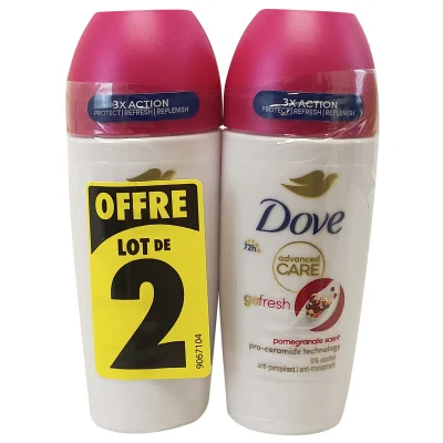 Dove deodorant roll-on 2x50 ml. Advanced care pomegrante.