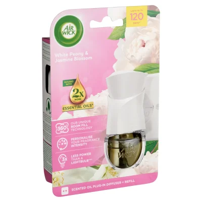 Air Wick Electric Air Freshner + 19ml White Peony & Jasmine Blossom