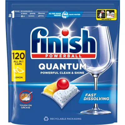 Finish Quantum All In 1 Dishwasher Tabs Lemon 120pcs