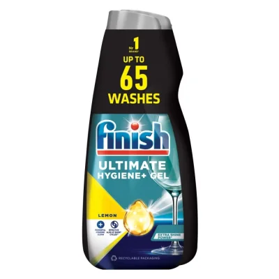 Finish Power Dishwasher Gel Ultimate Hygiene 2x650ml Lemon