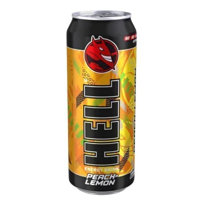 HELL ENERGY DRINK 500ml PEACH LEMON