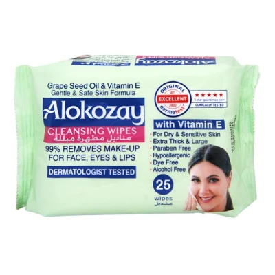 ALOKOZAY Make - Up Removal Tishues 25pcs - With Vitamin E
