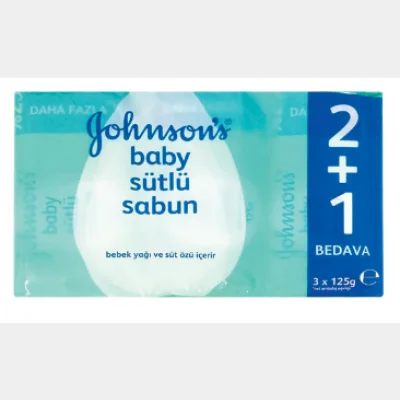 Johnson's Baby Milky Soap 2+1 pcs  375 gr