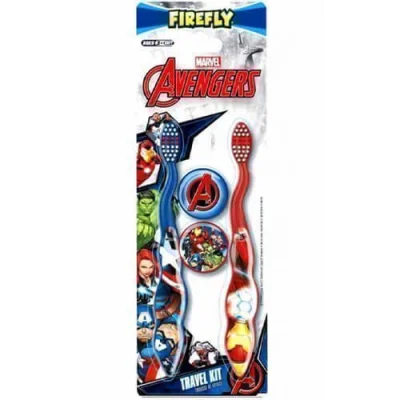 AVENGERS TOOTHBRUSH TWIN TRAVEL CAPS