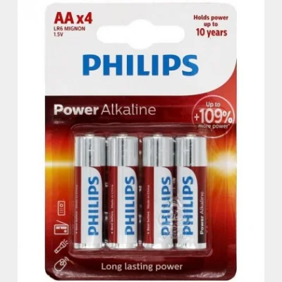 PHILIPS ΜΠΑΤΑΡΙΑ ΑΛΚΑΛΙΚΗ ΑΑ-LR6 4ΑΔΑ 1,5V