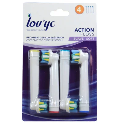 Lov'yc electric toothbrush refill 4 u. Action Floss.