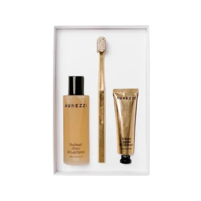 Travel Mini Gold White Bristles