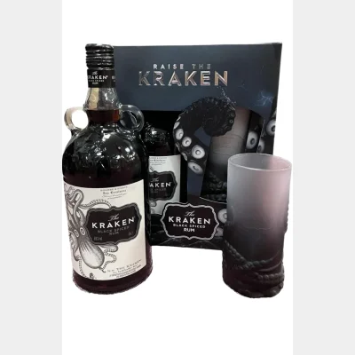 Kraken Gift Pack - Black Spiced Rum + Glass 40% 1Ltr