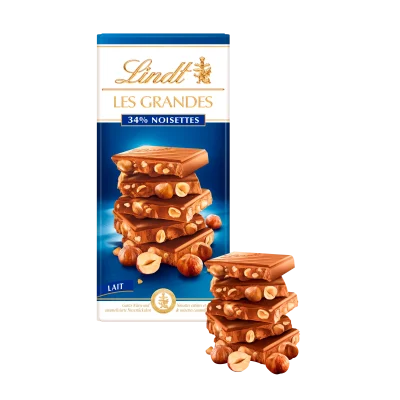 Lindt Les Grandes Milk Chocolate Hazelnut 150g