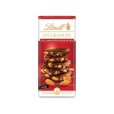 Lindt Les Grandes Dark With Salted Almonds 150g