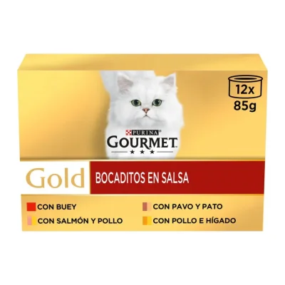 Purina Gourmet Gold Wet Cat Food Bites in Gravy Assorted 12x85g