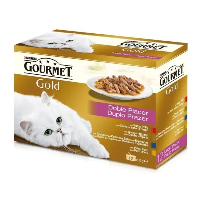 Purina Gourmet Gold Wet Cat Food Double Pleasure Beef & Chicken 12x85g