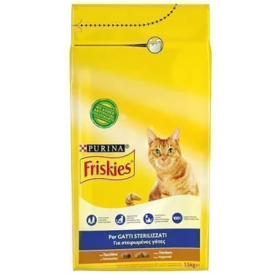 FRISKIES DRY CAT FOOD 1,5kg  STERILIZED CHICKENTURKEYVEGETABLES