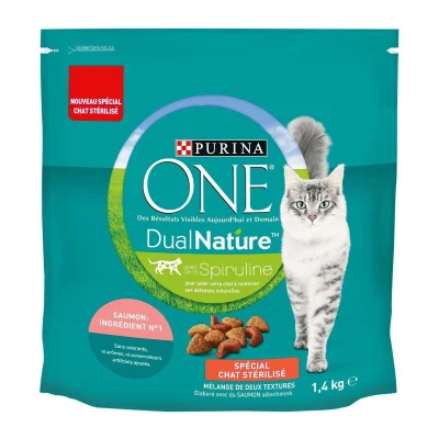Purina ONE Dual Nature Sterilized Salmon & Spirulina Cat Food 6x1.4kg