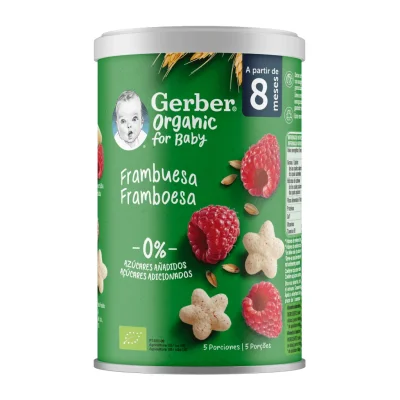 Gerber Organic Puffs Raspberry 5x35g