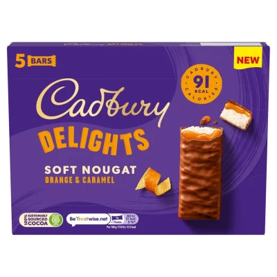 Cadbury Delights Nougat Orange & Caramel 5 Pack