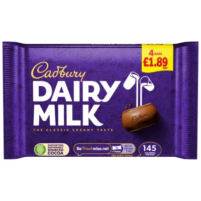 Cadbury Dairy Milk 4 Pack 108.8g