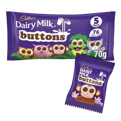 Cadbury Dairy Milk Buttons 5 Pack 70g