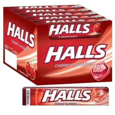 HALLS 20x32gr CHERRY SUGAR FREE