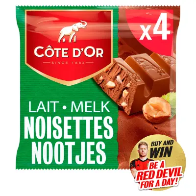 Côte d'Or Bar Milk Nuts 4-Pack