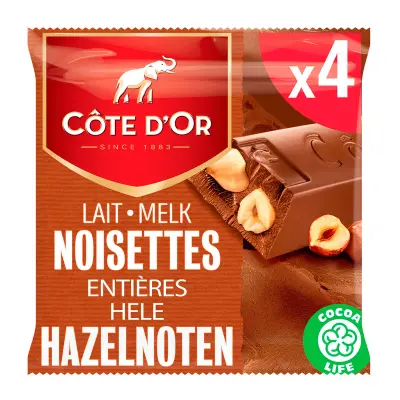 Côte d'Or Milk Whole Nuts 4-Pack