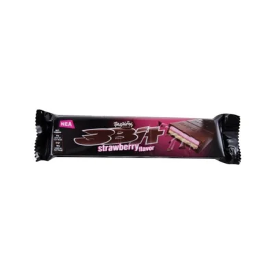 Pavlides 3 Bit Chocolate with Strawberry 65g Παυλίδης 3 Bit Σοκολάτα Γεμιστή με Φράουλα 65g
