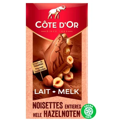 Côte d'Or Tablet Milk Whole Nuts 180g