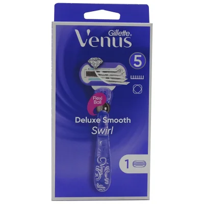 Gillette Venus razor 1 u. 5 blades. Swirl Deluxe smooth.