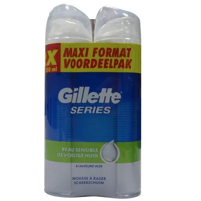 Gillette series shave foam 2X250 ml. Sensible.