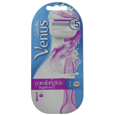 Gillette Venus Comfortglide razor 5 blades 1 u. Sugarberry. Minibox.