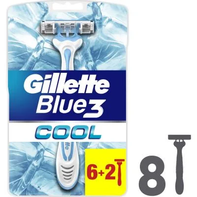 Gillette Blue 3 Cool Disposable Razors 8 pc